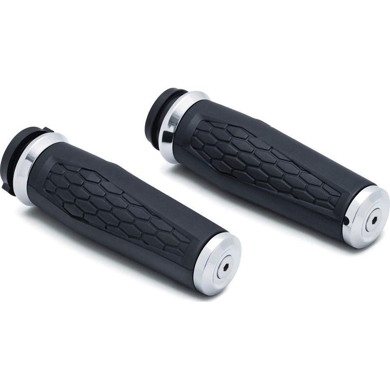 Load image into Gallery viewer, Kuryakyn Hex Grips for V-Twin TBW Black
