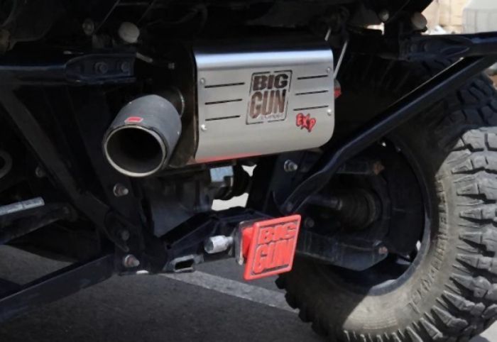 Load image into Gallery viewer, Big Gun ECO Brushed Aluminum Slip-On Exhaust With Black End Tip For Suzuki Quadsport Z400 KFX400
