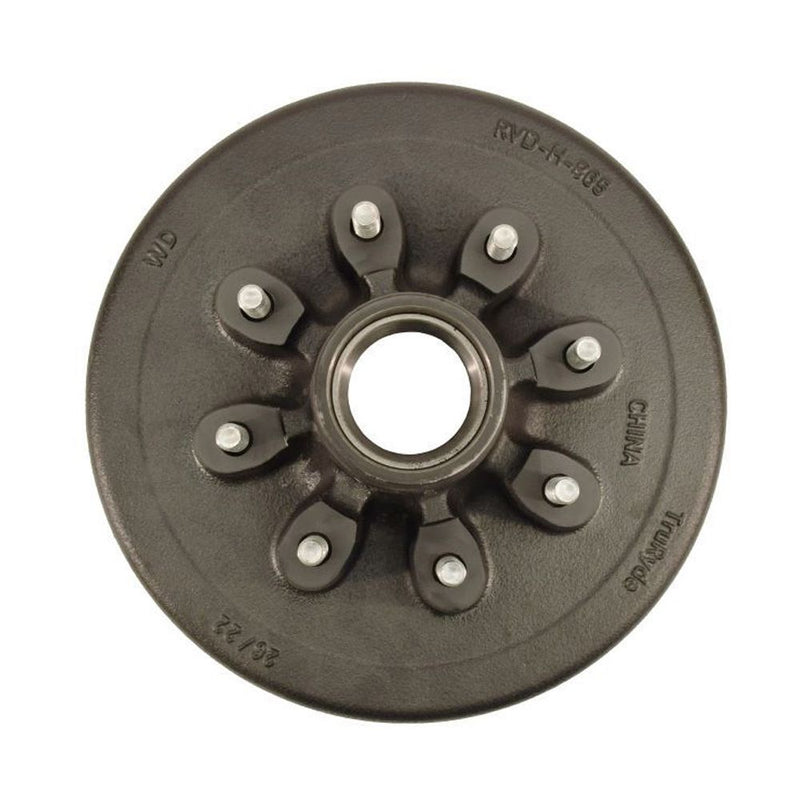 Load image into Gallery viewer, Trailer Hub And Drum, 8 On 6-1/2&quot; Bolt Circle, 3,500 lb. Capacity For 1-3/4&quot; To 1-1/4&quot; Tapered Spindle - 1/2 Inch Lugs
