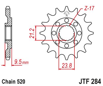 Load image into Gallery viewer, JT Sprockets Front Steel Countershaft Sprocket SC 13 Tooth 13T 520 Chain
