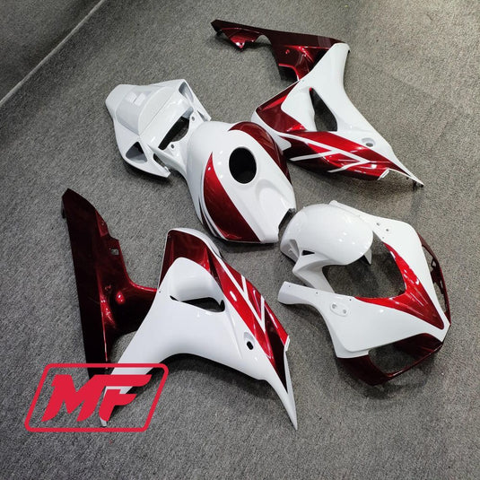 Monster Fairings Full Kit Honda CBR1000RR 06-07 Candy Red and White + Windshield + Gas Tank Cover