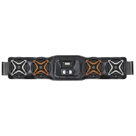 SSV Works 4 Speaker Overhead Weatherproof Sound Bar With RCA Harness And AUX/USB Add-On