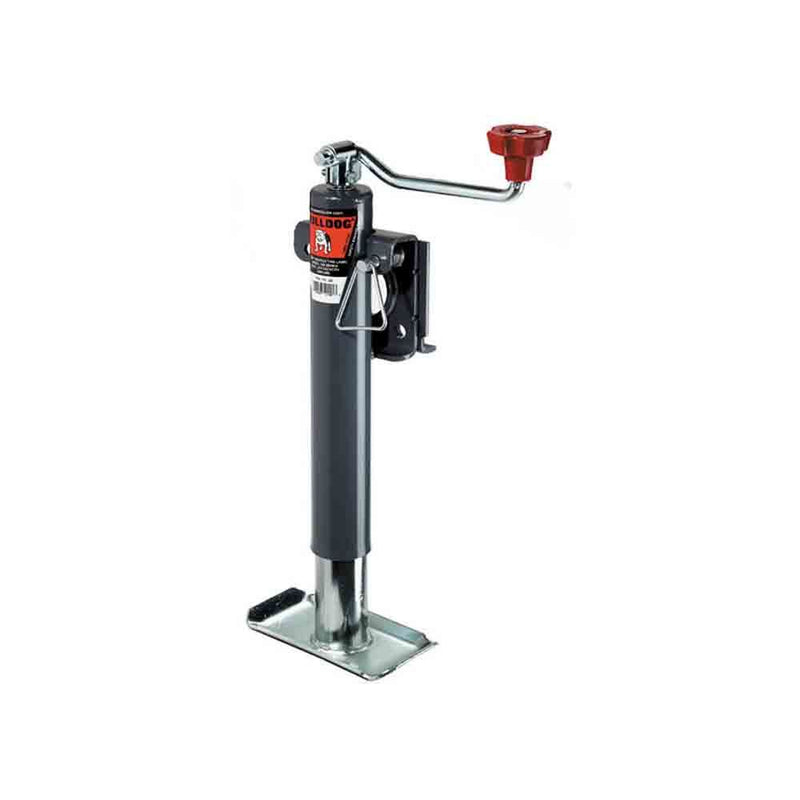 Load image into Gallery viewer, Bulldog Round Trailer Jack, Side Mount, 2,000 lbs. Lift Capacity, Top Wind, Weld-On, 10 in. Travel
