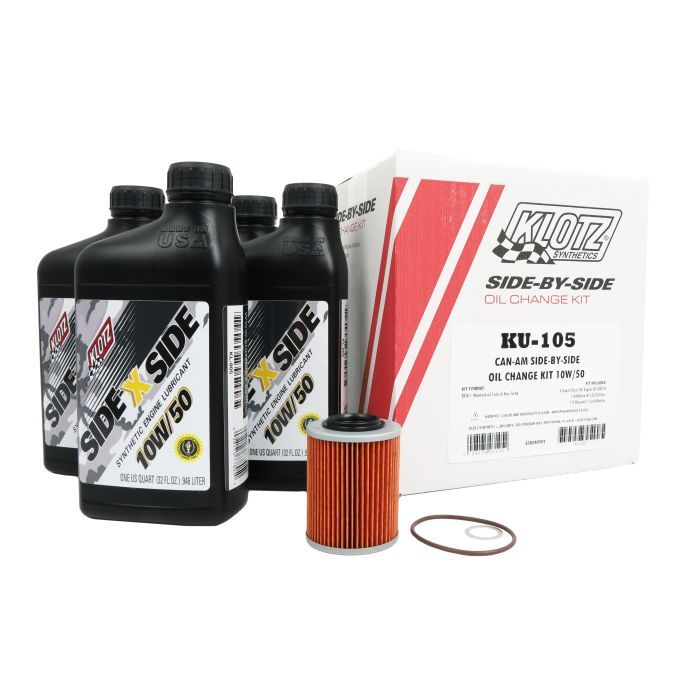 Load image into Gallery viewer, Klotz Synthetic 10W/50 Oil Change Kit with Hiflo Filter For Can-Am Maverick X3 Turbo and Non-Turbo

