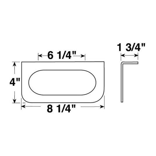Oval Trailer Tail Light Mounting Bracket, Steel, 6.5 X 2.25