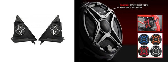 SSV Works Front 6.5" Speaker Pods With Grey Grilles For Polaris Slingshot 15-21