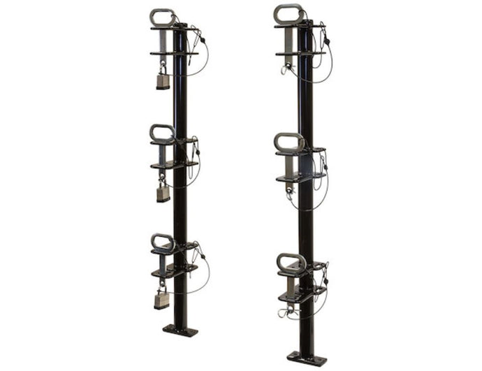 3-Position Channel Style Lockable Trimmer Rack For Open Landscape Trailers