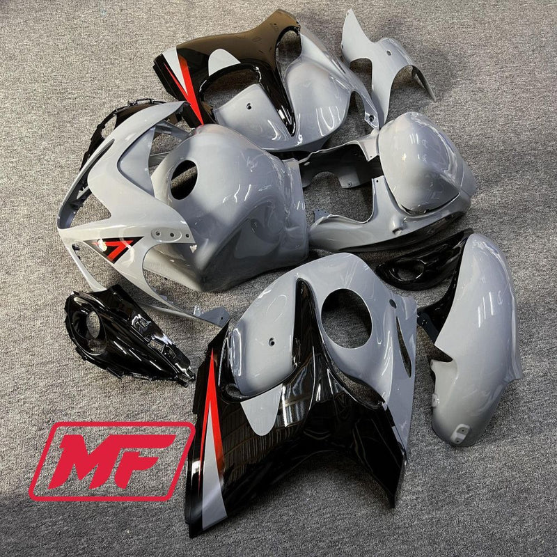 Load image into Gallery viewer, Monster Fairings Full Kit Suzuki GSXR1300 08-20 Nardo Grey Black Red + Windshield + Gas Tank Cover
