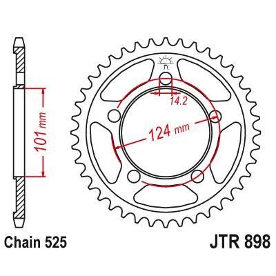 JT Sprockets Rear Steel Sprocket 41 Tooth 41T 525 Chain For KTM 990 SMT 2010-2013 JTR898.41