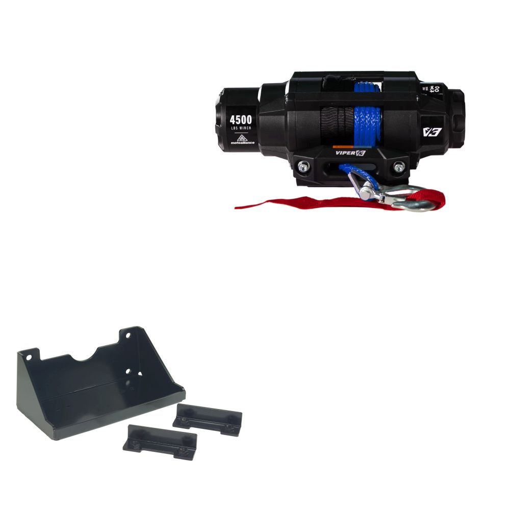 Viper 4500lbs V3 Winch Blue Rope With Mount For Kawasaki Mule PROFXT FX 2015-2020