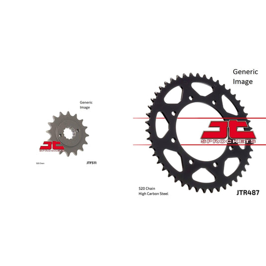 Front and Rear Steel Sprocket Kit for OffRoad KAWASAKI KLX650C 1993-1996