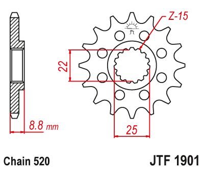 Load image into Gallery viewer, JT Sprockets Front Steel Countershaft Sprocket 12 Tooth 12T 520 Chain

