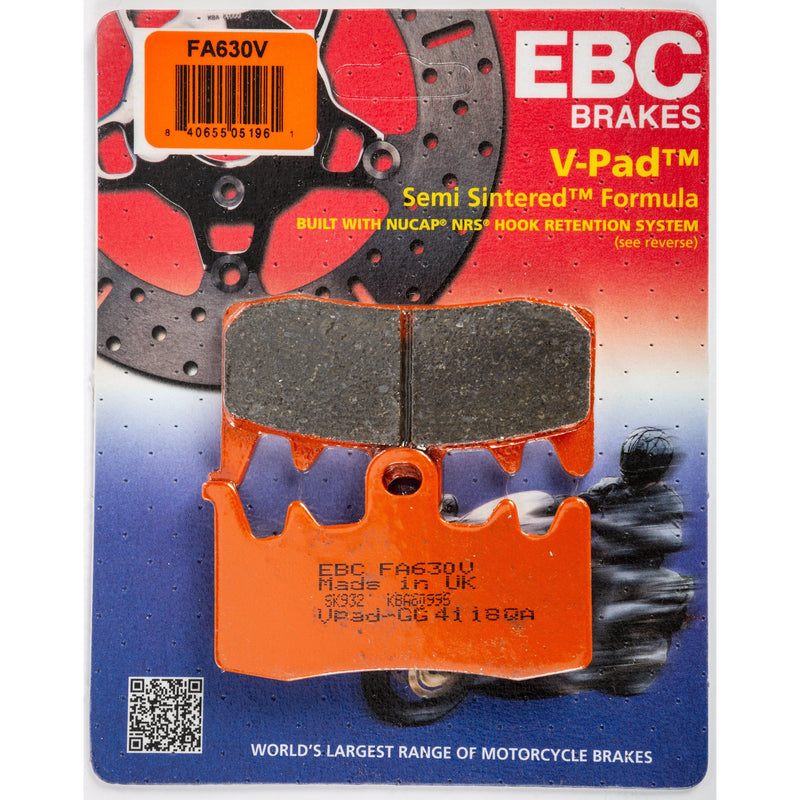 Load image into Gallery viewer, EBC 1 Pair V-Pad Semi-Sintered Touring Brake Pads MPN FA630V
