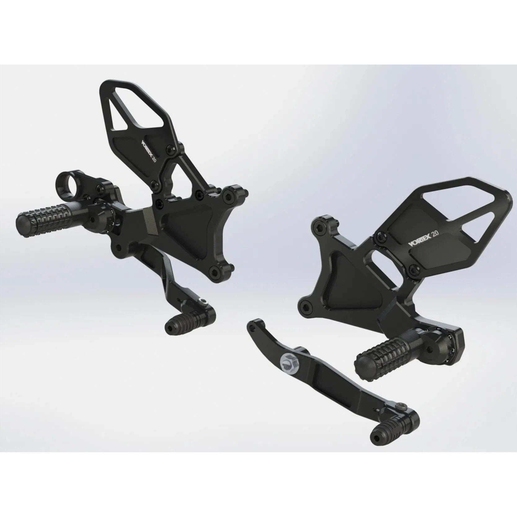 Vortex Racing Adjustable Rear Set Black - RS634K