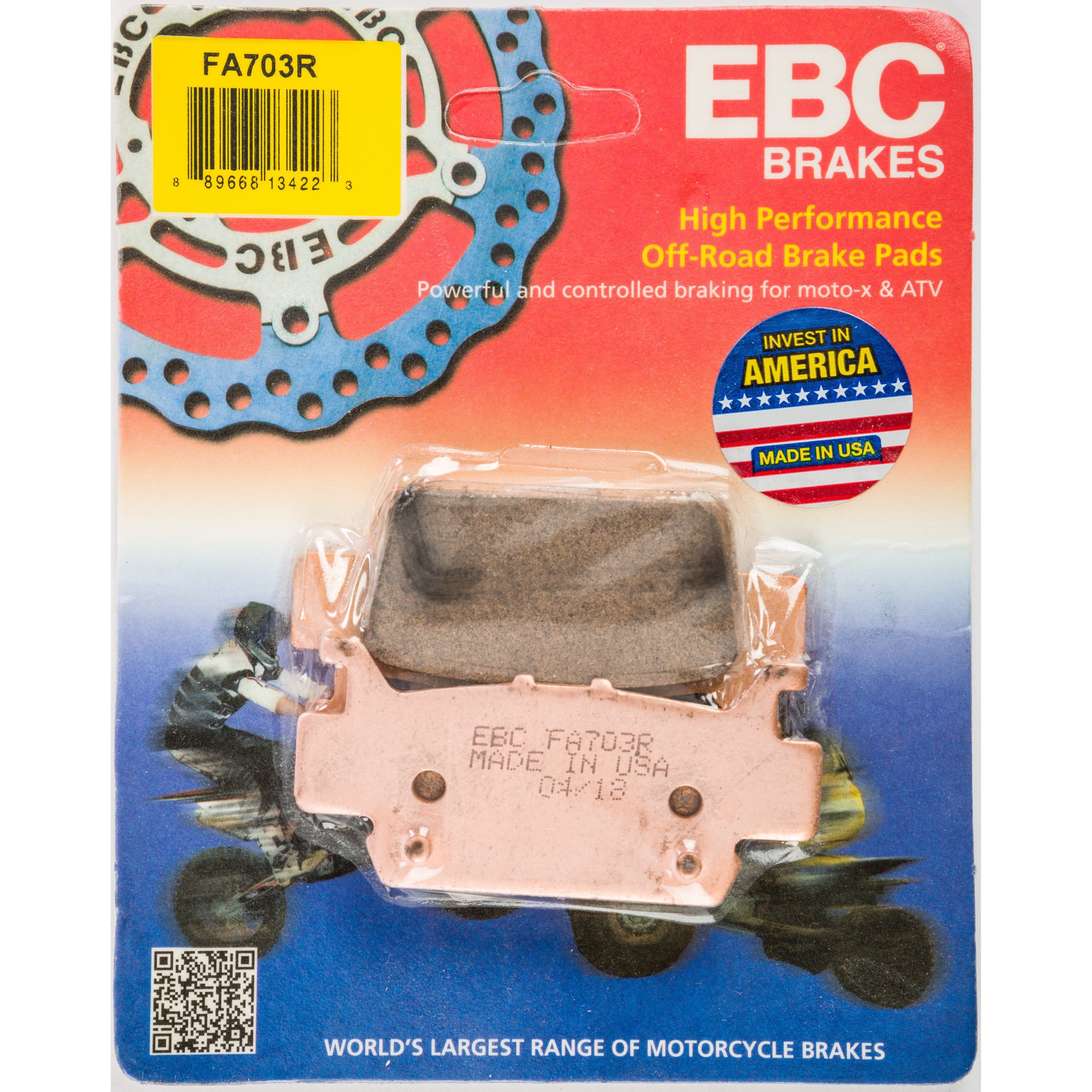 EBC 1 Pair Sintered R Series Heavy-Duty Brake Pads MPN FA703R