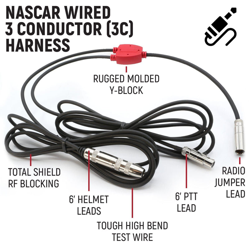 Load image into Gallery viewer, Rugged Radios NASCAR 3-Conductor 3C Circle Track Road Race Car Harness CH-N-2
