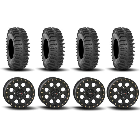 System 3 SB-7 Beadlock Matte Black 15" Wheels And XT400 Tires [33x10R-15]