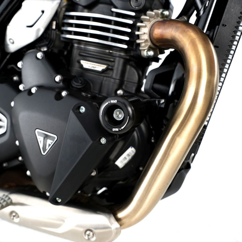 Load image into Gallery viewer, R&amp;G Racing Black Aero Style Crash Protection Bobbins For 2024-2024 Triumph Scrambler 400X
