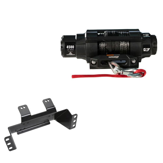 Viper 4500lbs V3 Winch Black Rope With Mount For Polaris Ranger EV EXTs 2015-2017