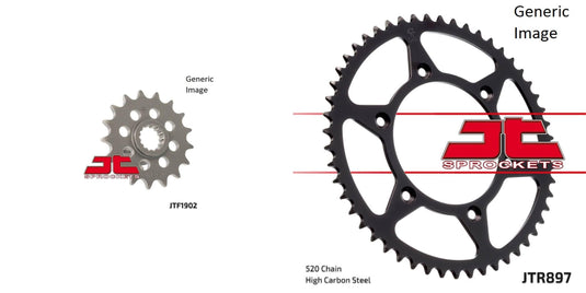 JT SPROCKETS Front and Rear Steel Sprocket Kit for OffRoad KTM 660 SMC 2003-2004
