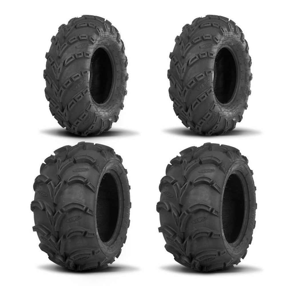 ITP Two Each Mud Lite Tires Front [23x8-11] And Mud Lite Tires Rear [25x12-9]