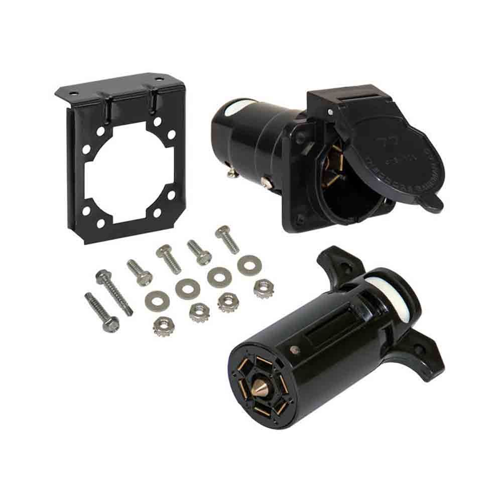 7-Way RV Style Flat Pin Plastic Car End & Trailer End Kit