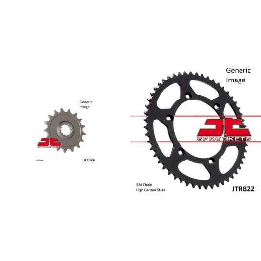 Front and Rear Steel Sprocket Kit for OffRoad HUSQVARNA 250 TC 2004-2005