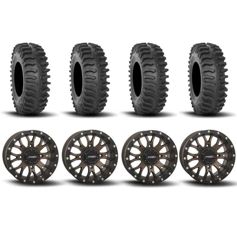 Load image into Gallery viewer, System 3 ST-3 Simulated Beadlock Bronze 15" Wheels And XT400 Tires [33x10R-15]
