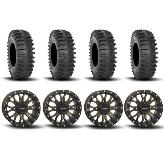 System 3 ST-3 Simulated Beadlock Bronze 15" Wheels And XT400 Tires [33x10R-15]