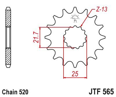 Load image into Gallery viewer, JT Sprockets Front Steel Countershaft Sprocket 16 Tooth 16T 520 Chain JTF565.16
