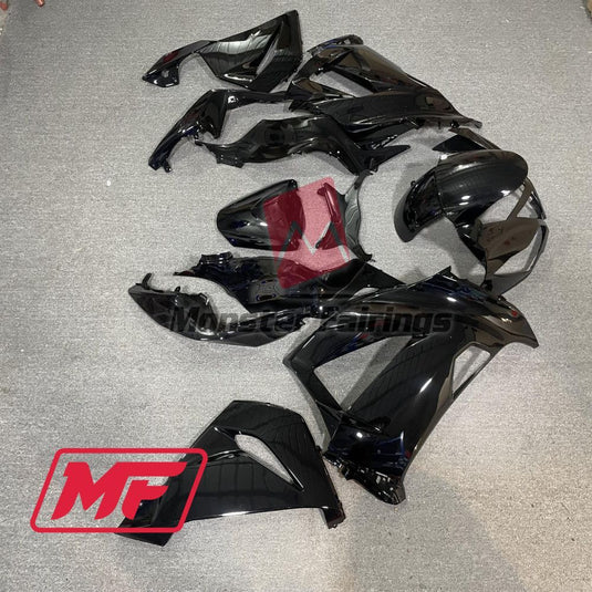 Monster Fairings Full Kit Kawasaki ZX-6R 13-18 Gloss Black + Windshield + Gas Tank Cover