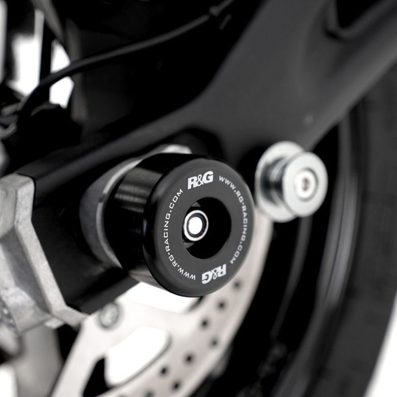 Load image into Gallery viewer, R&amp;G Racing Black Swingarm Protectors SP0090BK
