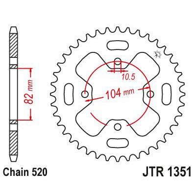 Load image into Gallery viewer, JT Sprockets Rear Steel Sprocket 40 Tooth 40T 520 Chain JTR1351.40
