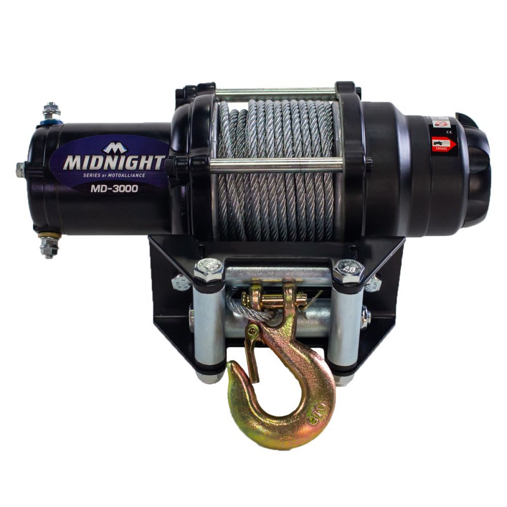 Viper Midnight UTV Winch Kit 3000 lb With 50 Feet Steel Cable With Mount