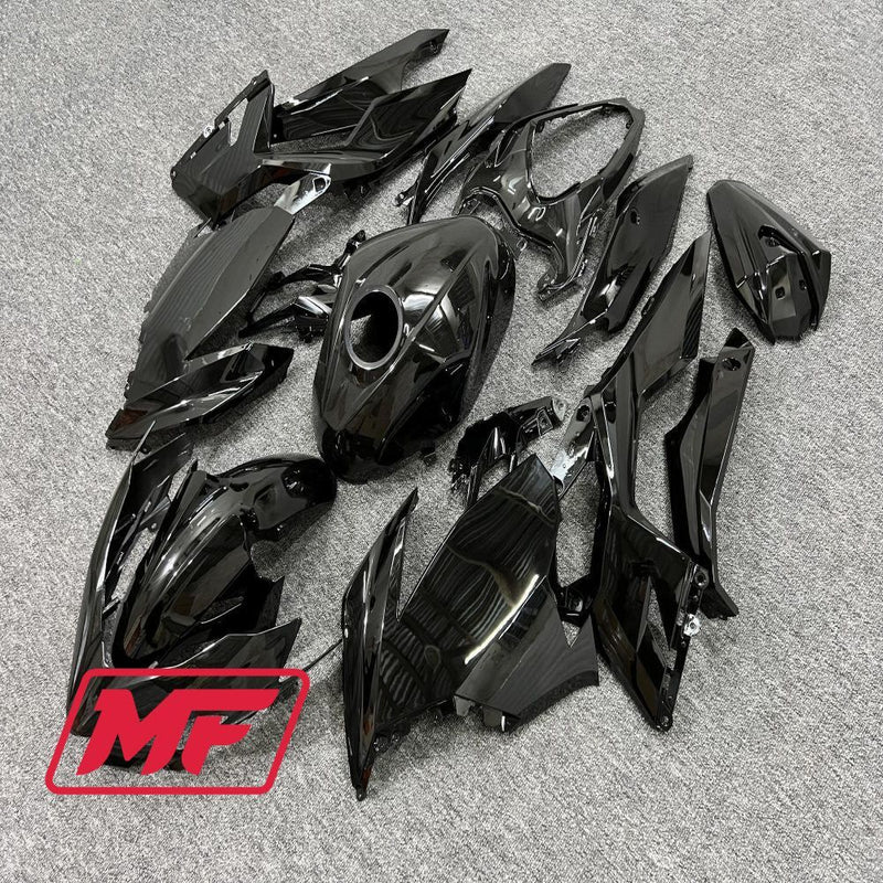 Load image into Gallery viewer, Monster Fairings Full Kit Kawasaki EX400 18-23 Gloss Black + Windshield + Gas Tank Cover
