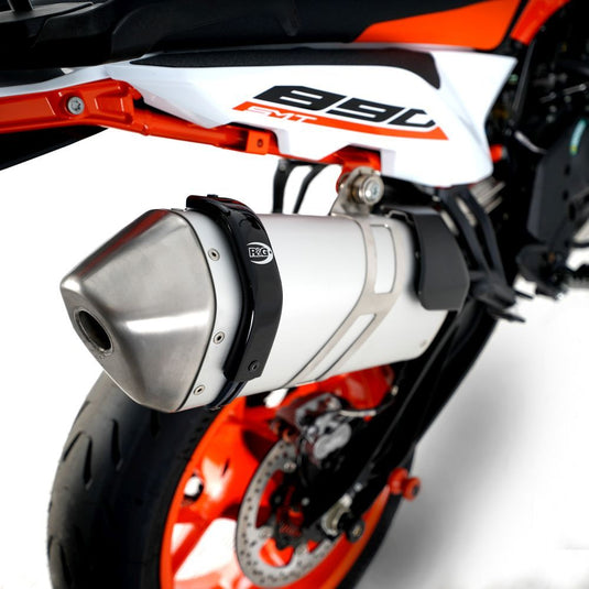 R&G Racing Black Exhaust Protector Scorpion Serket Exhaust For 2011-2012 Aprilia Dorsoduro 1200 SMV
