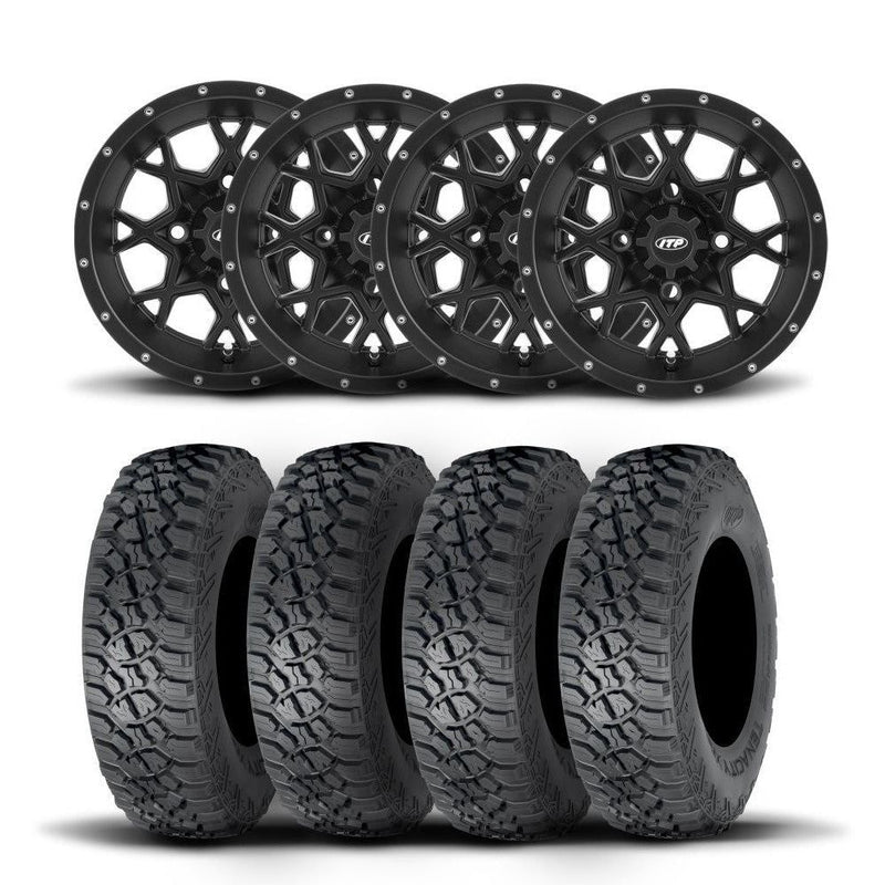 Load image into Gallery viewer, ITP Hurricane 15&quot; Matte Black Wheels And Tenacity Tires [32x10R-15]
