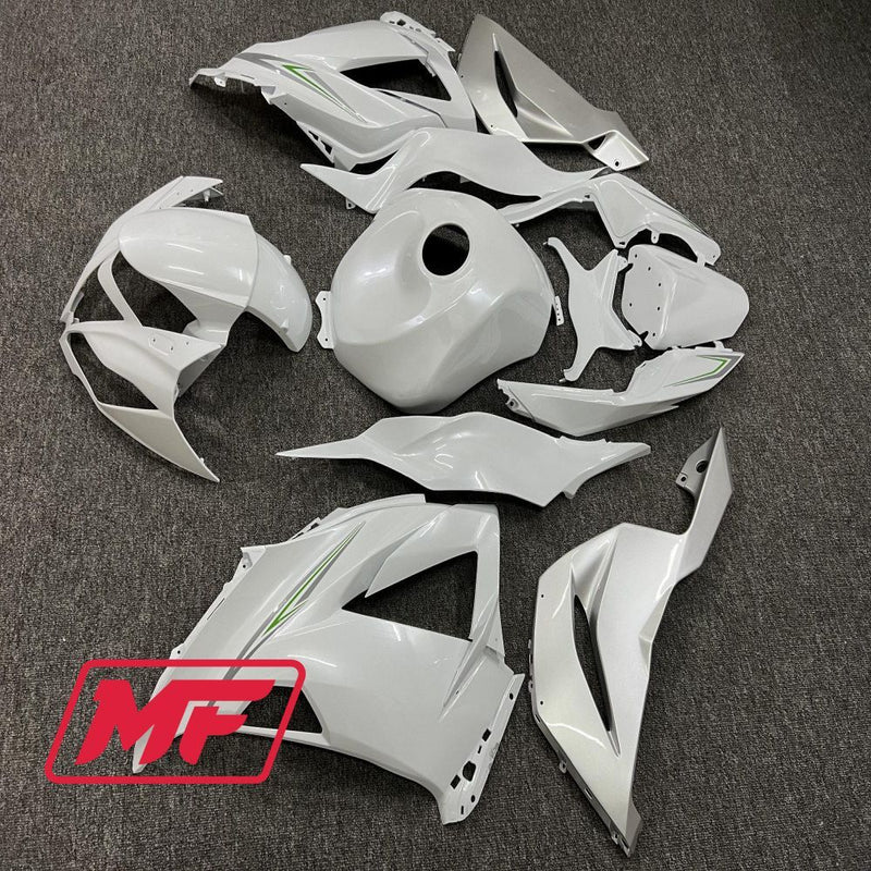 Load image into Gallery viewer, Monster Fairings Full Kit Kawasaki ZX-6R 13-18 Pearl White + Windshield + Gas Tank Cover
