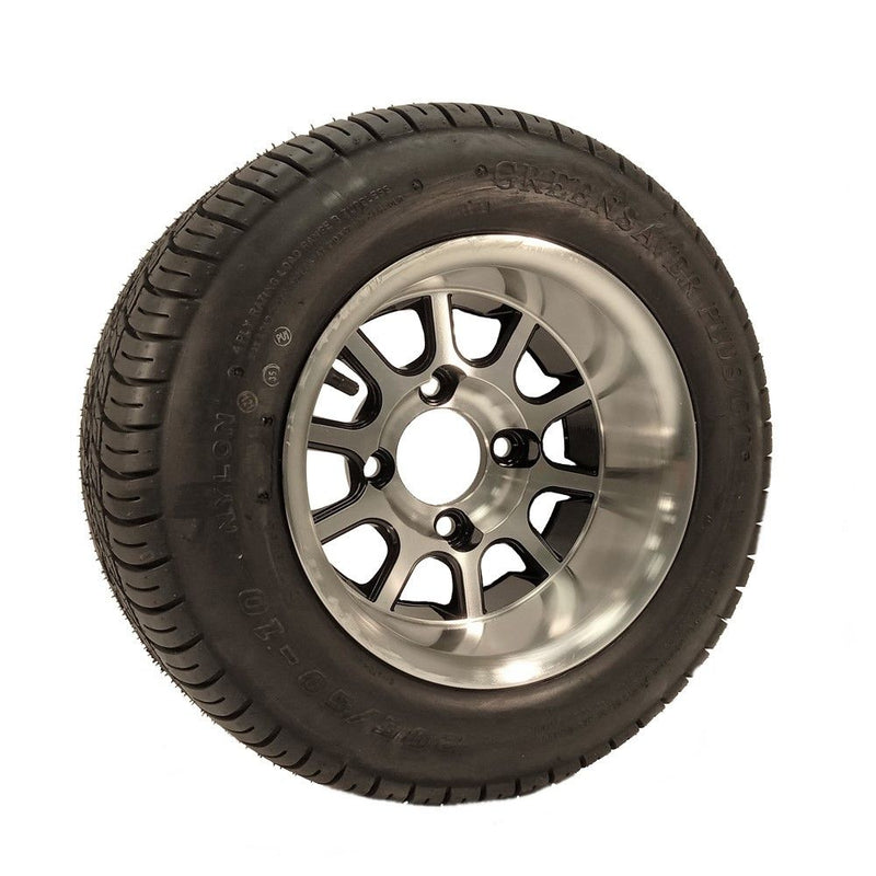 Load image into Gallery viewer, Golf Cart Aluminum 10 Spoke Wheel with 205/50-10 GreenSaver Plus G/T Tire
