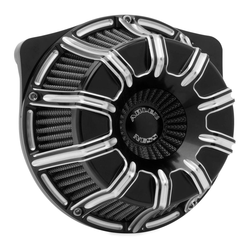 Load image into Gallery viewer, Arlen Ness Black Inverted Series 10-Gauge Stage 1 Air Cleaner Harley FLH 08-16
