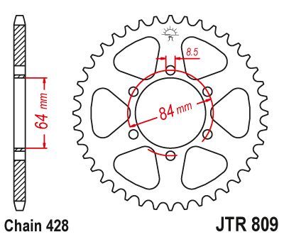 Load image into Gallery viewer, JT Sprockets Rear Steel Sprocket 50 Tooth 50T 428 Chain JTR809.50
