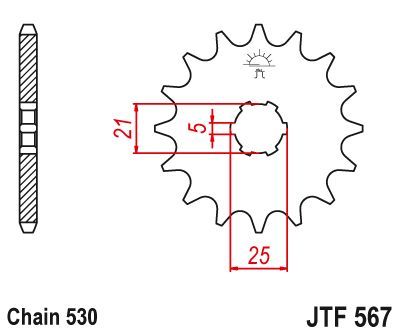 Load image into Gallery viewer, JT Sprockets Front Steel Sprocket 17 Tooth 17T 530 Chain JTF567.17
