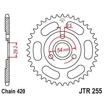 JT Sprockets Rear Steel Sprocket 37 Tooth 37T 420 Chain JTR255.37