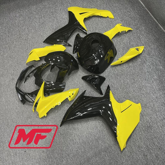 Monster Fairings Full Kit Suzuki GSXR600-750 11-22 Gloss Yellow and Black + Windshield + Gas Tank Cover