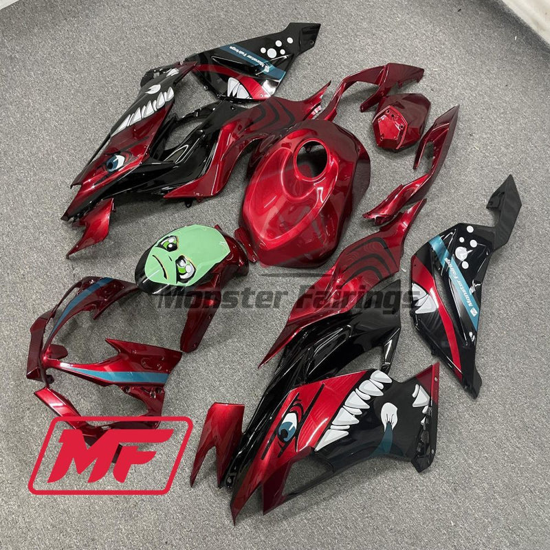 Load image into Gallery viewer, Monster Fairings Full Kit Kawasaki ZX-6R 19-23 Red Shark + Windshield + Gas Tank Cover
