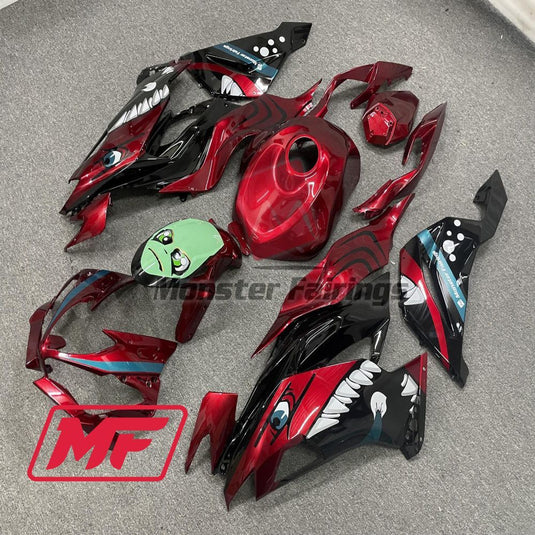 Monster Fairings Full Kit Kawasaki ZX-6R 19-23 Red Shark + Windshield + Gas Tank Cover