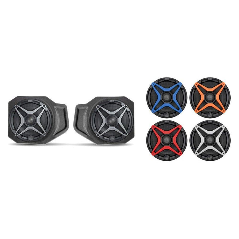 Load image into Gallery viewer, SSV Works Front 6.5&quot; Speaker Pods With Blue Grilles For Polaris Ranger XP 1000 18-22
