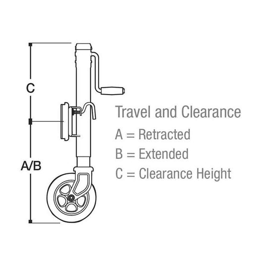 Pro Series Utility Trailer Jack, Side Mount, 1,000 lbs. Lift Capacity, Side Wind, Bolt-On, 10 in. Travel