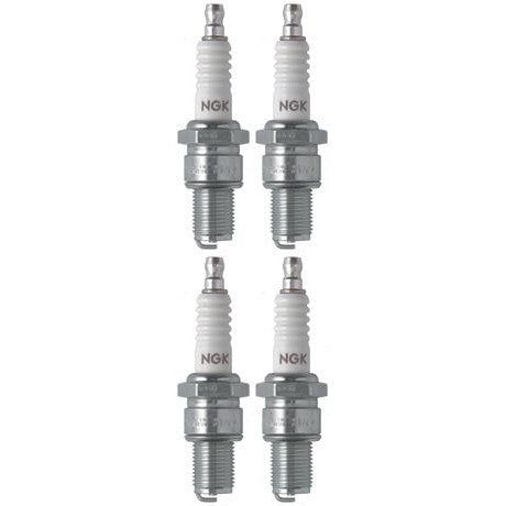 Set 4 NGK Standard Spark Plugs for Kawasaki KX125-B 1983 Engine 125cc