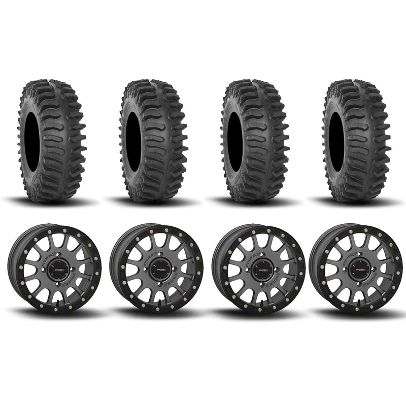 Load image into Gallery viewer, System 3 SB-5 Beadlock Gun Metal Grey 15" Wheels And XT400 Tires [32x10R-15]
